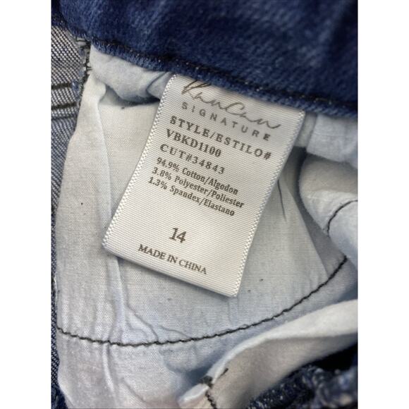 Kancan Jeans Girls Size 14 Mid Rise Ankle Skinny Slim Fit Raw Hem Adjust Waist - Picture 4 of 12